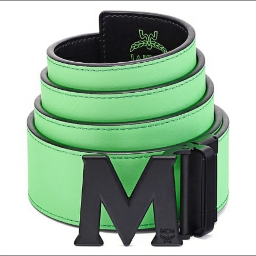 MCM Claus Reversible Belt | Summer Green